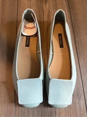 Gino Rossi Mint Leather Square-Toe Flats | Made in Italy | Size 36 / US 6 NWT